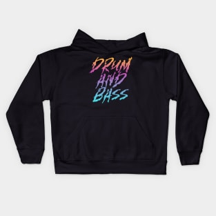 DRUM AND BASS  - Bass Gradient (Orange/pink/blue) Kids Hoodie